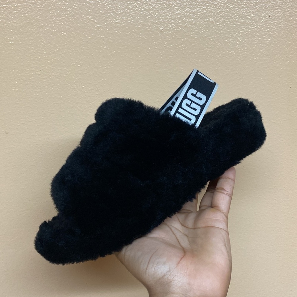 UGG Fluff Yeah Sandals “Black White” - Picture 10 of 16